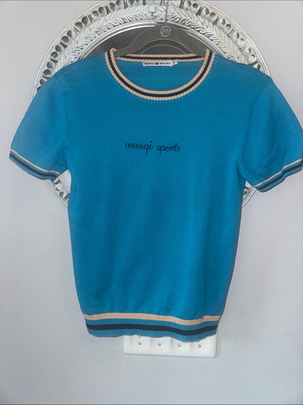Wenqi Sports Teal Short Sleeve Knit Top